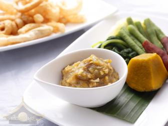 น้ำพริกหนุ่มผักลวกแคบหมู